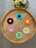 Set de seis paños de ganchillo FLOR