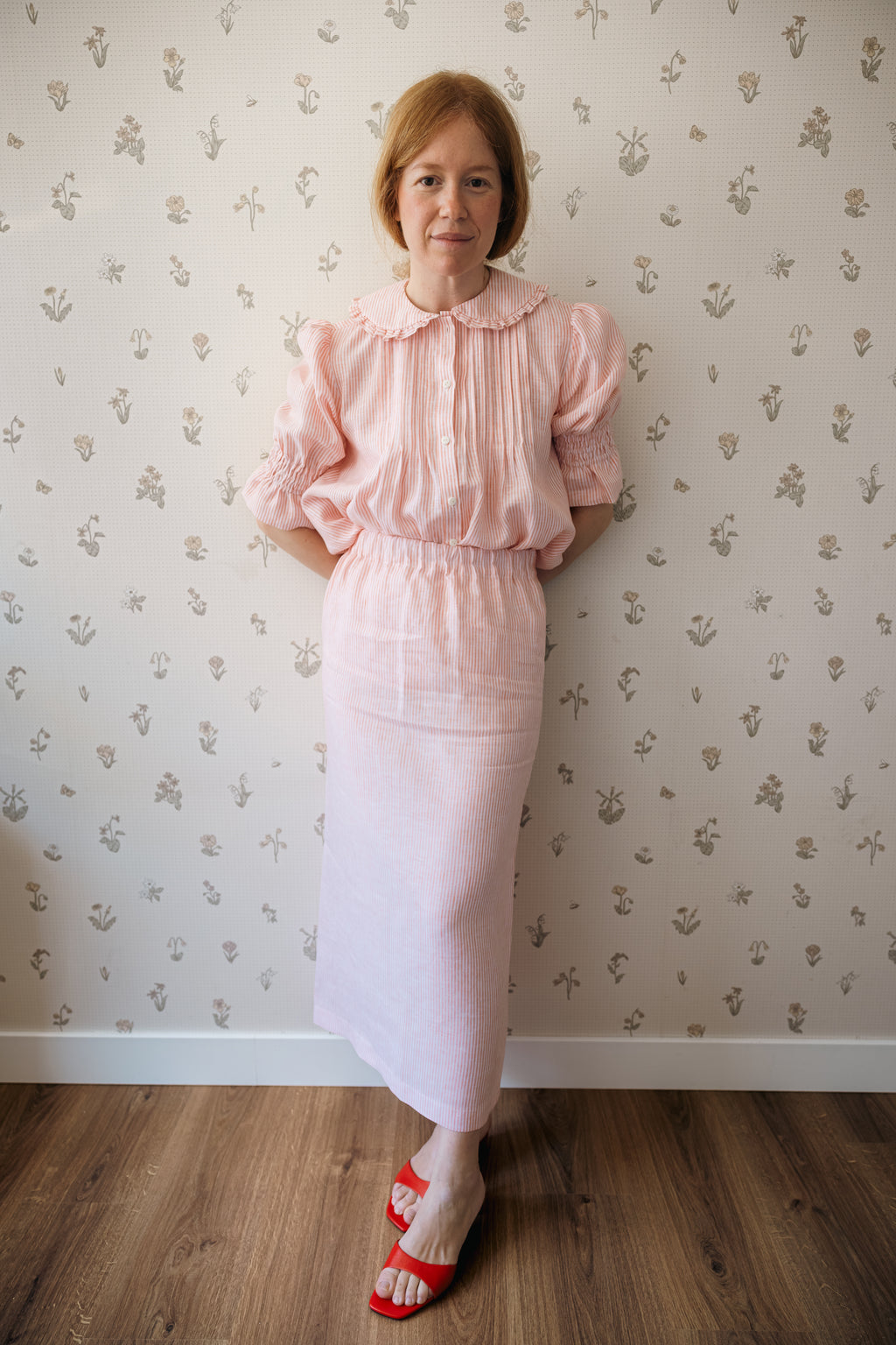 Falda Toscana raya coral