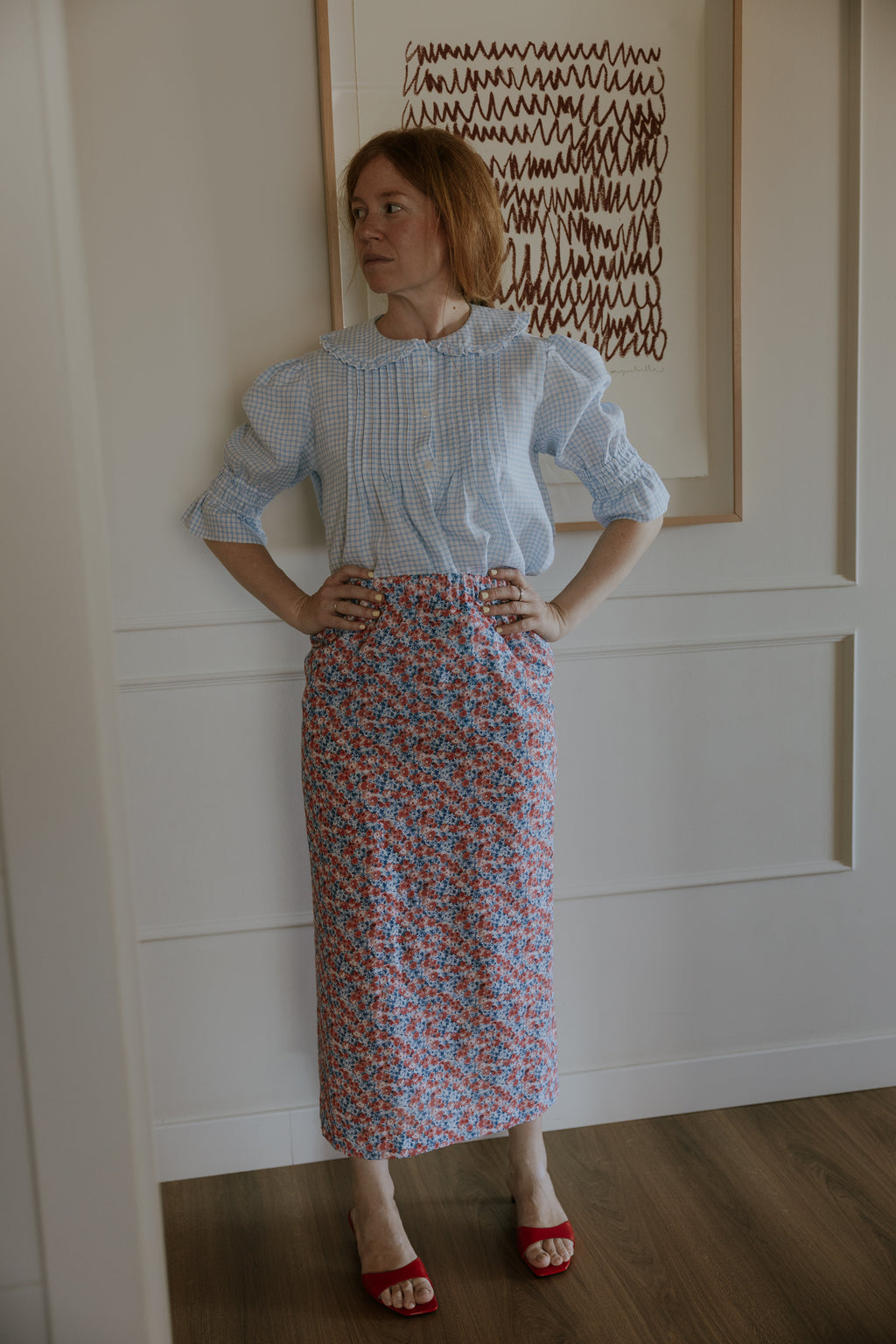 Falda Toscana estampado vivo flora